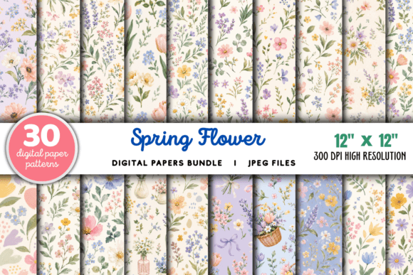 Download Spring Flower Pattern Floral Bundle - Spring flower Collection