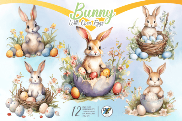 Download Bunny Easter Eggs Sublimation Clipart - Premium Bundle