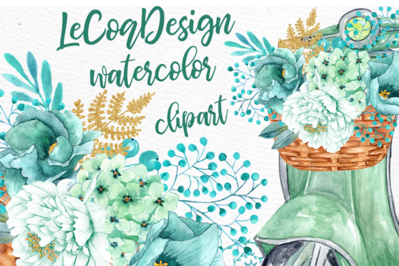 Download Mint Watercolor Flowers WATERCOLOR CLIPART  Spring Flowers Wedding Clipart Floral Clipart Floral Wreaths - Spring flower Collection