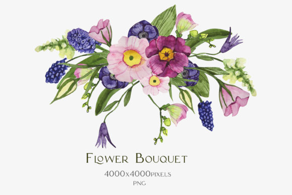 Download Watercolor Bouquet of Spring Flowers - Spring flower Collection