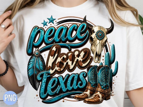Download Western Peace Love Texas PNG T-Shirt - Peace Collection