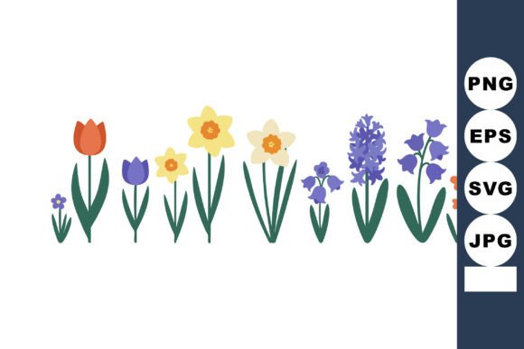 Download Spring Flowers Vector Illustration with - Spring flower Collection