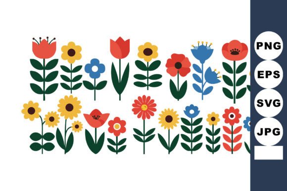 Download Colorful Spring Flowers Vector Illustrat - Spring flower Collection