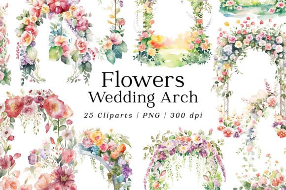 Download Spring Flowers Wedding Arch Watercolor - Spring flower Collection